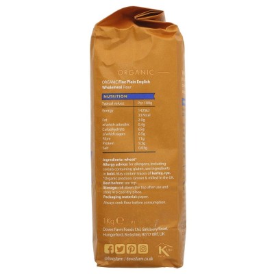 Doves Farm Organic Fine Plain Wholemeal Flour 1kg
